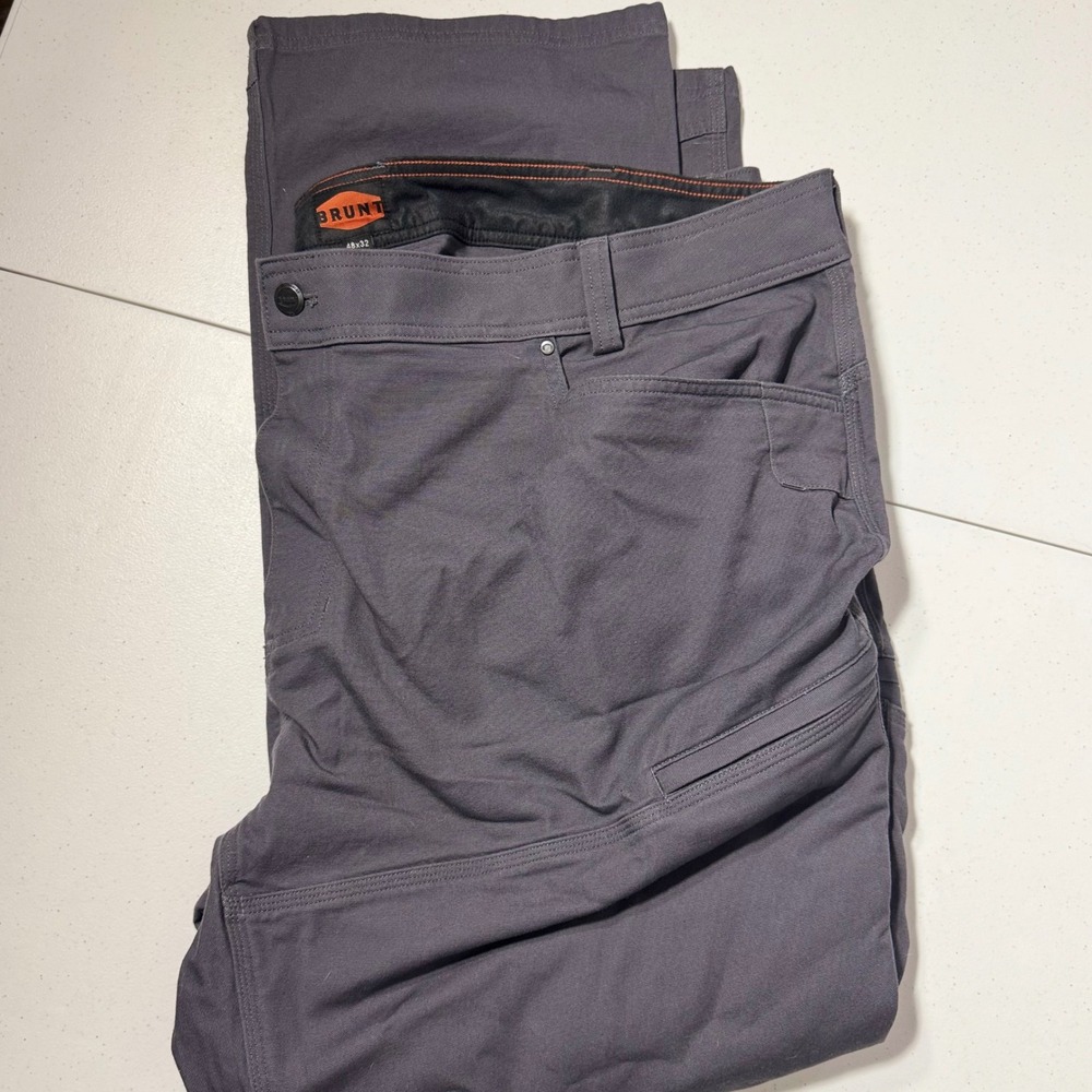 NWOT Workwear Utility Cargo Mens 48x32 Brunt The Martin Pant Grey Stretch Canvas